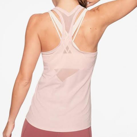 Athleta Tops - Athleta Mesh Chi Tank Top Pink {Small}